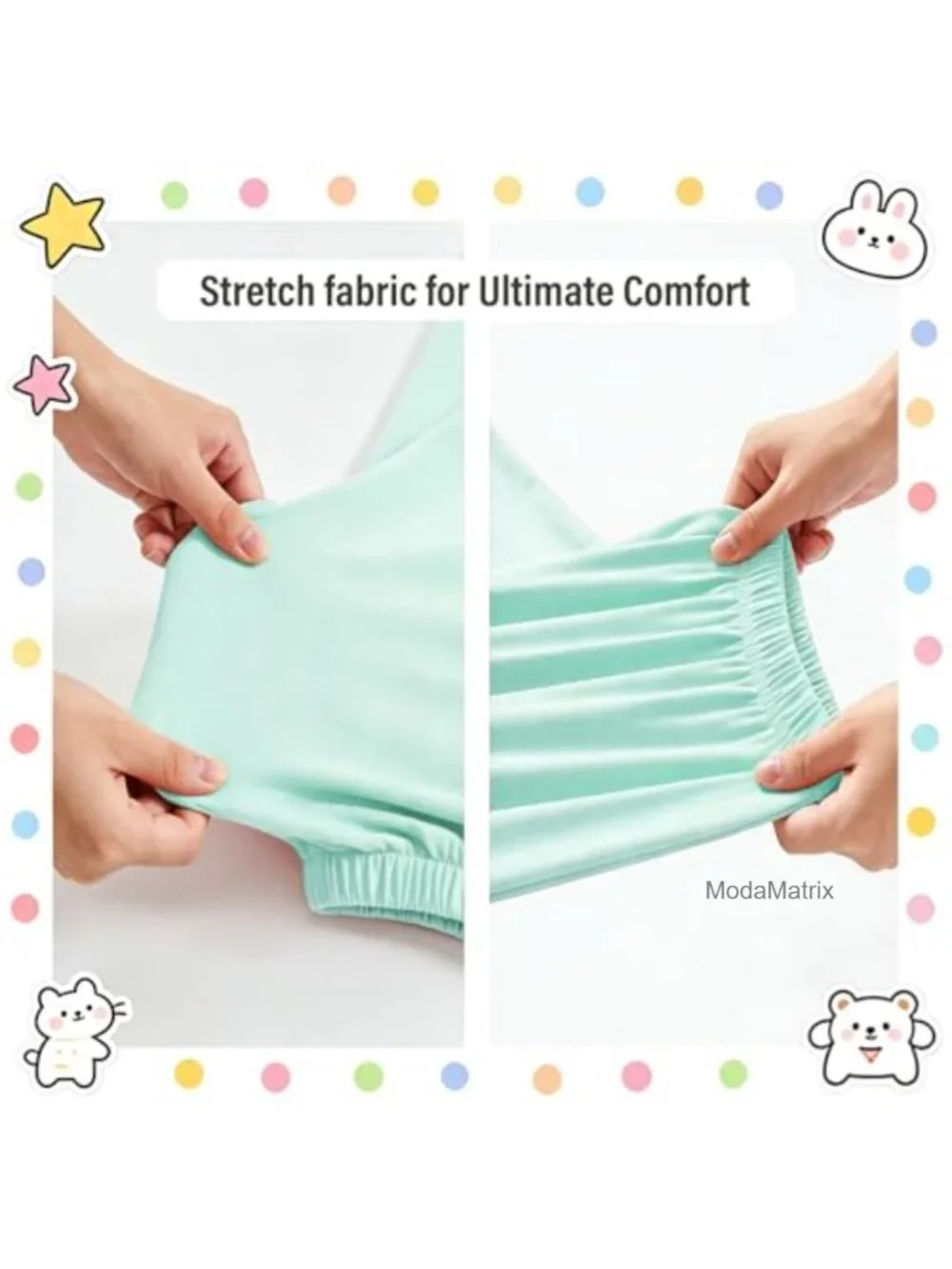Girls Cotton Spandex Pajama Set Short Sleeve Button Down Sleepwear